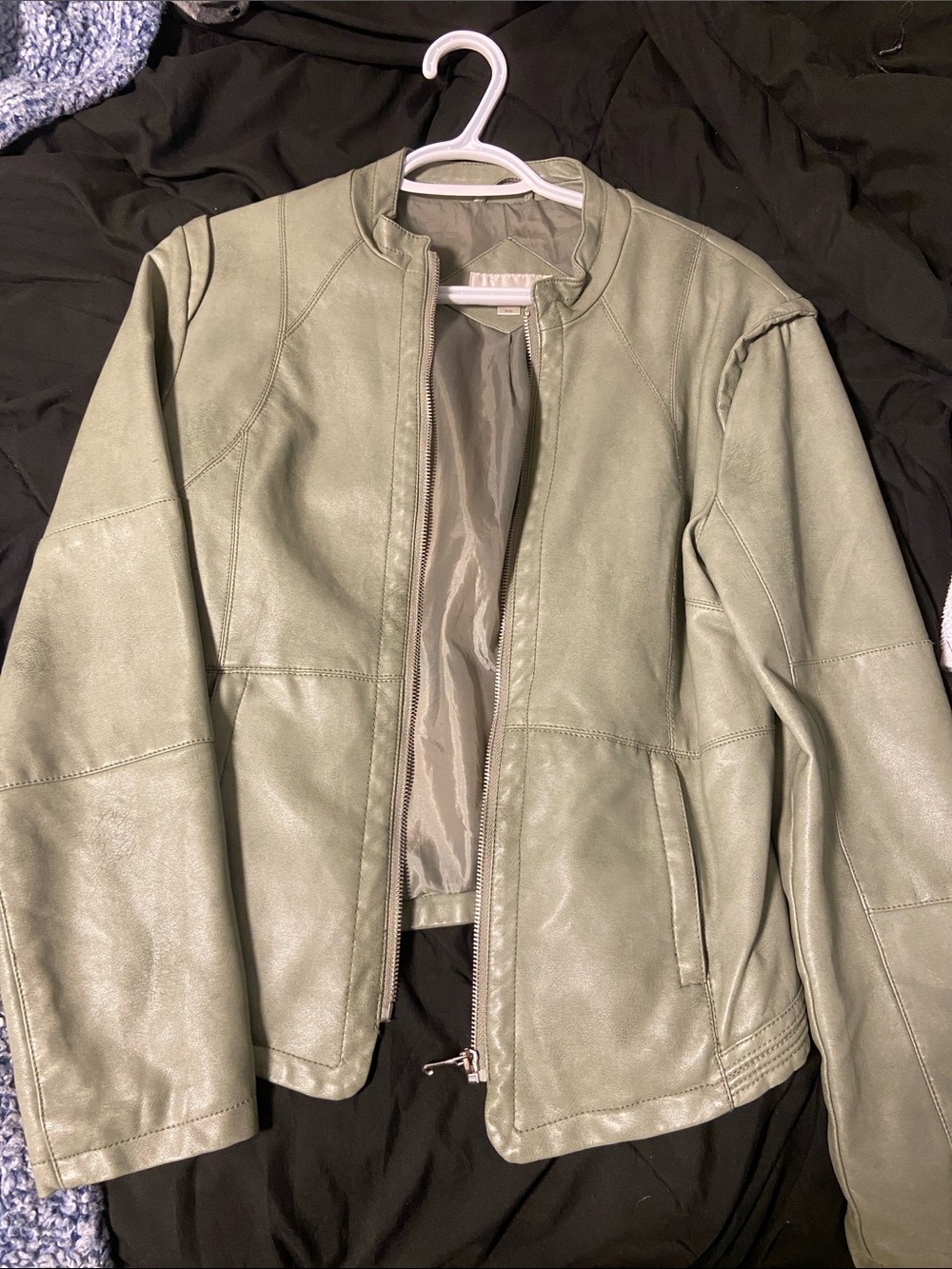 Light Green Leather Jacket